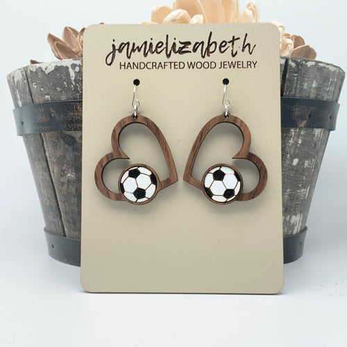 Soccer Hearts Earrings - Can be Personalized