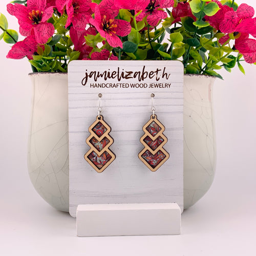 Fall Swirl Diamond Drops and Teardrops