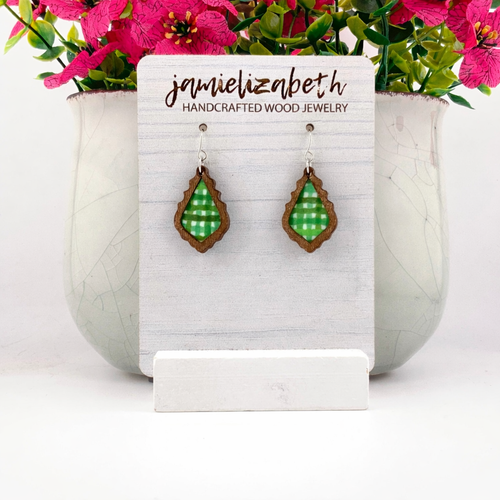 Green and White Plaid Chandeliers