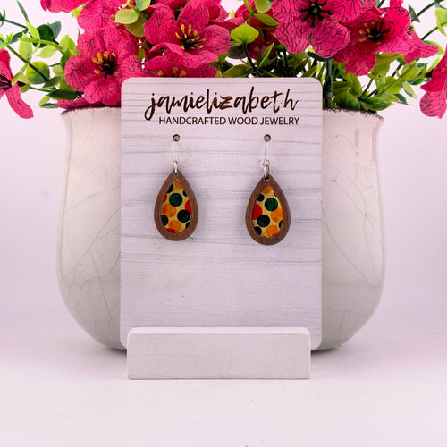 Retro Dots Teardrop Earrings | ’70s Throwback