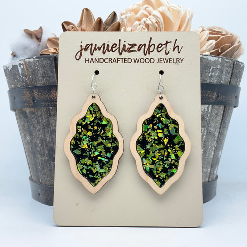 Green Glam Acrylic - Earrings (Vault)