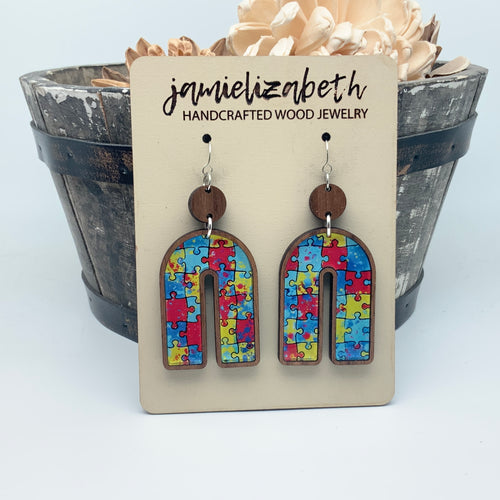 Beautiful Puzzle Autism Awareness Earrings