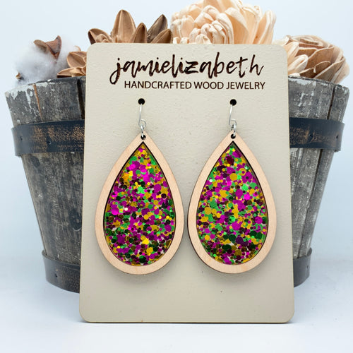 Mardi Gras Acrylic - Earrings