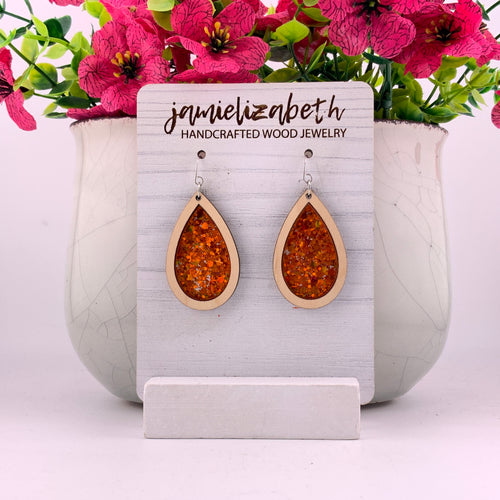 Pumpkin Spice Glitter Earrings