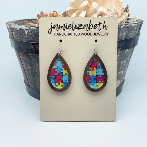 Beautiful Puzzle Autism Awareness Earrings