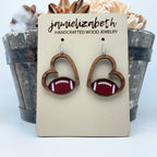 Football Hearts (can be customized) - Earrings