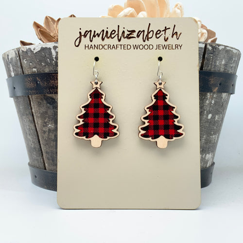 Buffalo Plaid Christmas Tree - Earrings or Necklace (Vault)