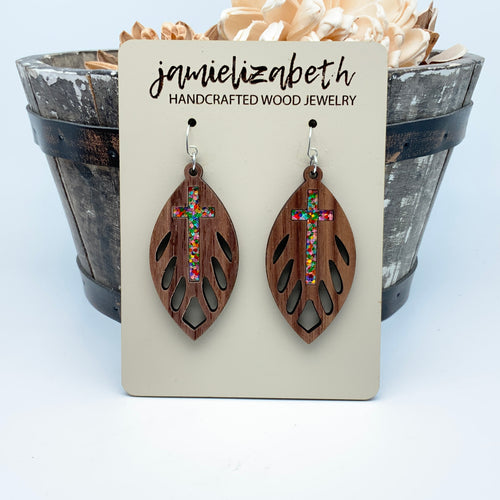Radiant Cross Masterpiece - Multi-colored - Earrings