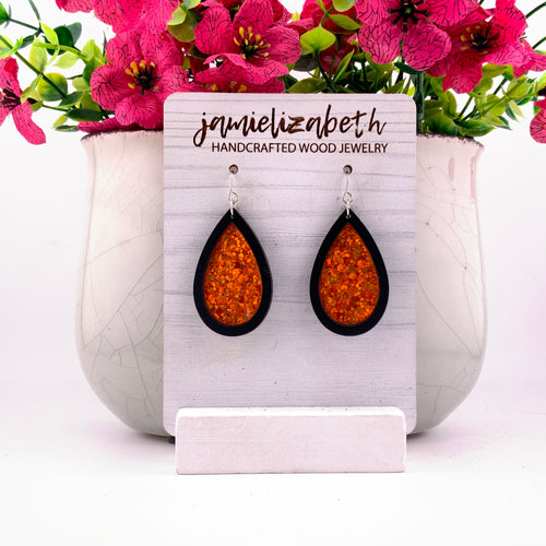 Pumpkin Spice Glitter Earrings