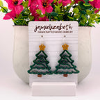 Glittery Green Zigzag Trees