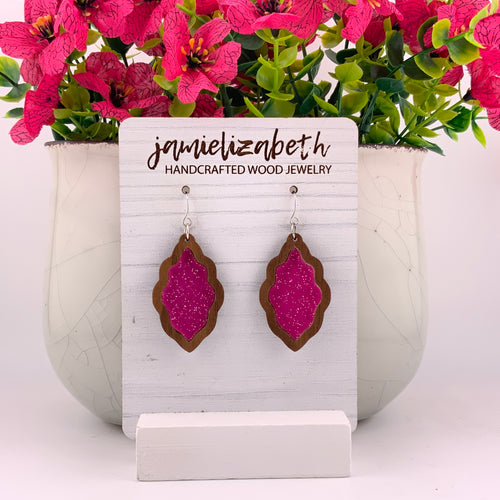 Pink Glitter Scallops