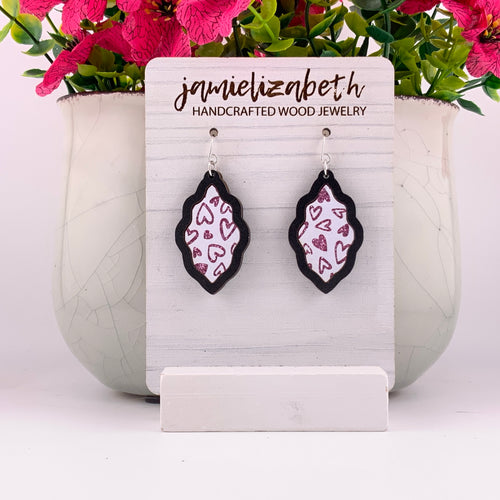 White and Pink Peek-a-Boo Glitter Hearts