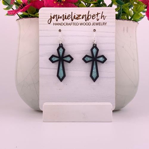 Divine Cross with Heavenly Blue Acrylic