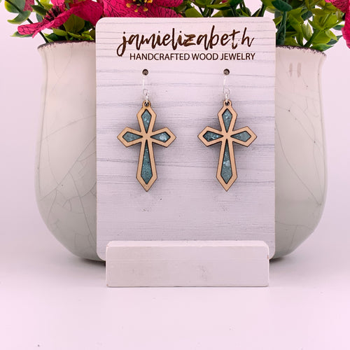 Divine Cross with Heavenly Blue Acrylic