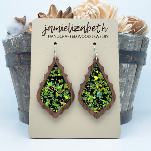 Green Glam Acrylic - Earrings (Vault)