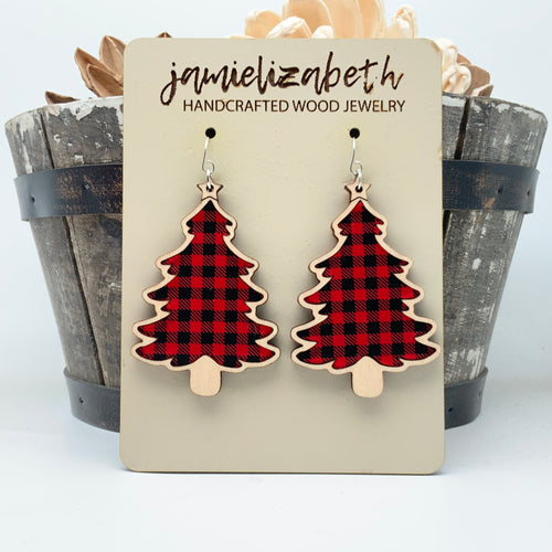 Buffalo Plaid Christmas Tree - Earrings or Necklace (Vault)