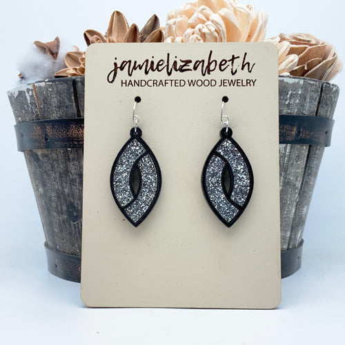 Silver and Black Marquise