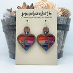 Heart Cross Hoop w/ Sunset Acrylic - Earrings