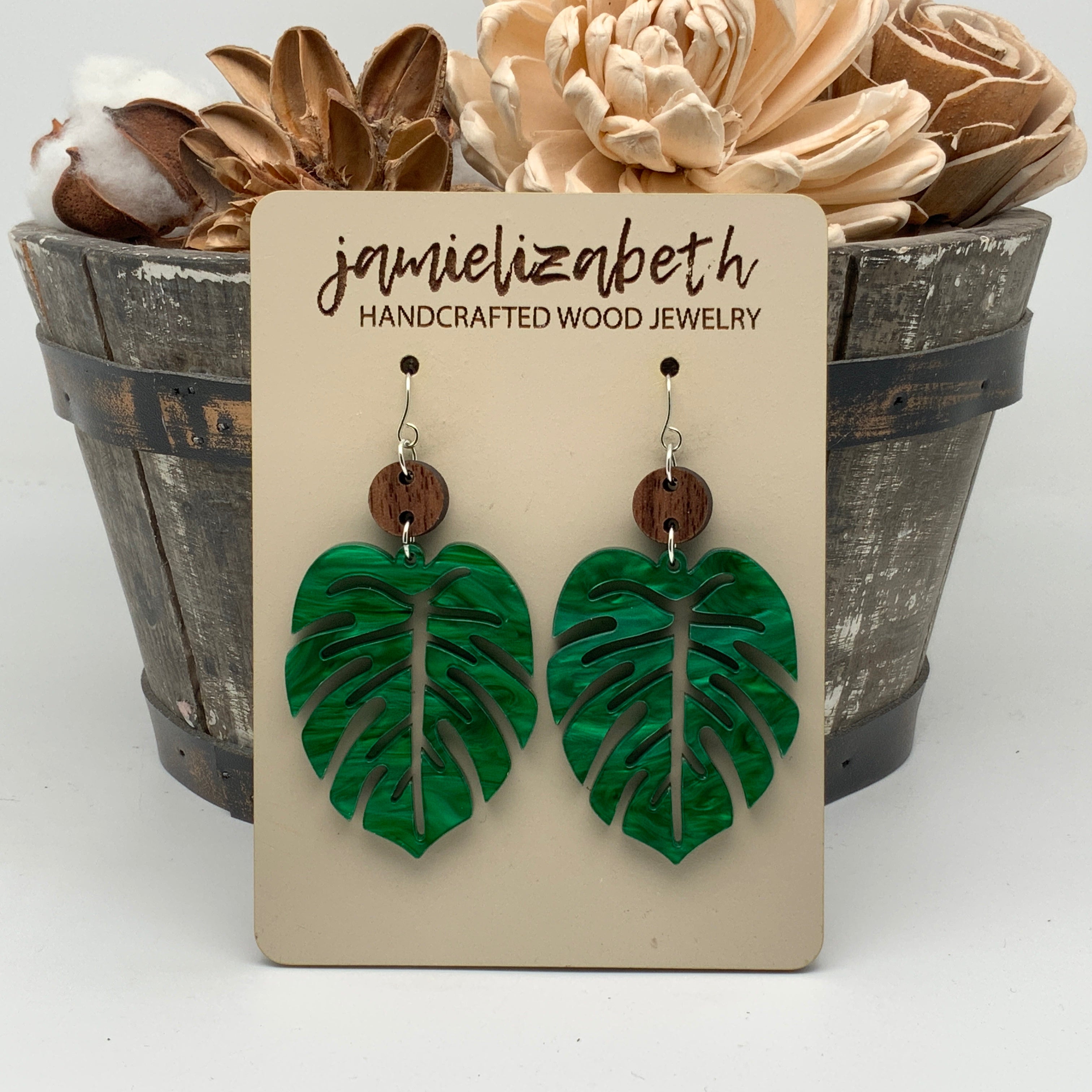 monstera deliciosa earrings Monstera Leaf