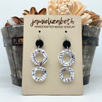 White & Black Spiderweb Geo Drops with Circle Topper