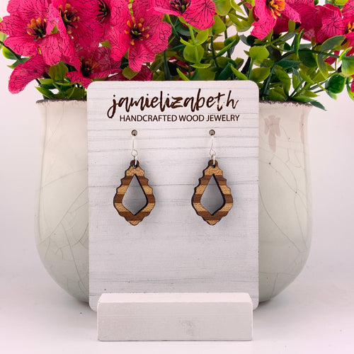 Striped Wood Chandelier Hoops