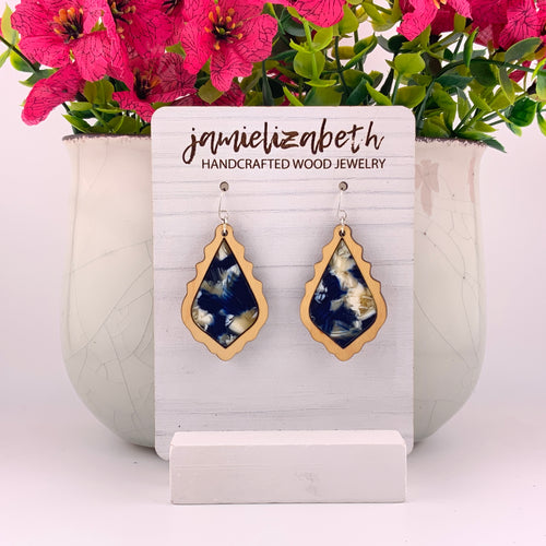 Blue and Tan Chandeliers