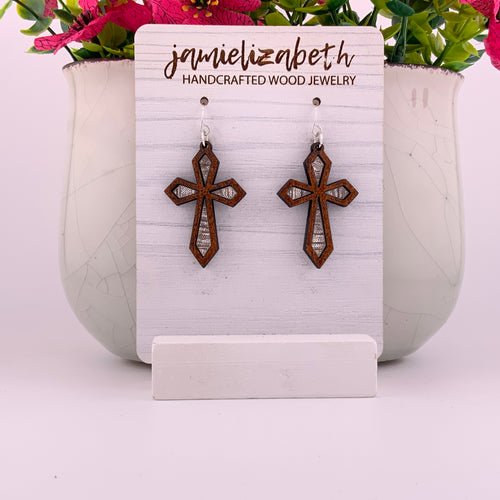 Divine Cross with Silver Striped Acrylic