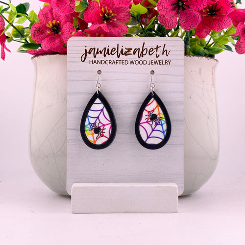 Neon Spiderweb Earrings