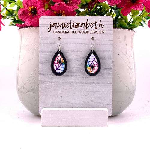Neon Spiderweb Earrings