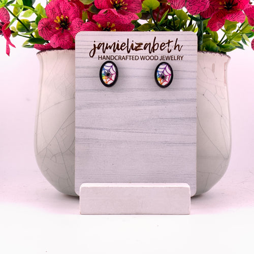 Neon Spiderweb Earrings