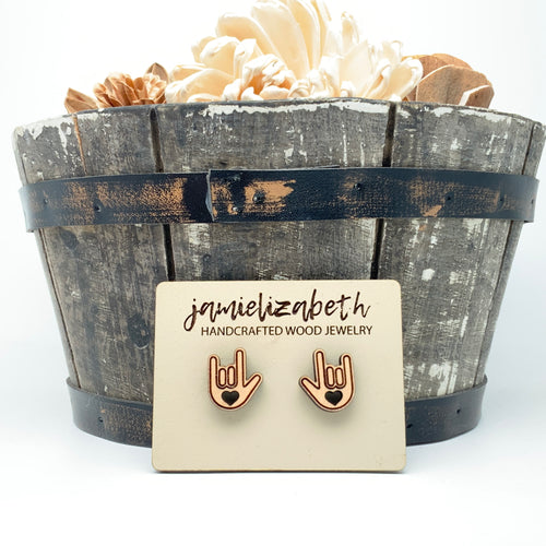 Deaf Awareness - I Love You Sign - Earrings