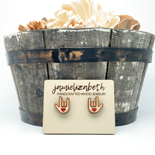 Deaf Awareness - I Love You Sign - Earrings
