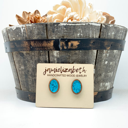 Turquoise Print Acrylic Teardrops (Vault)