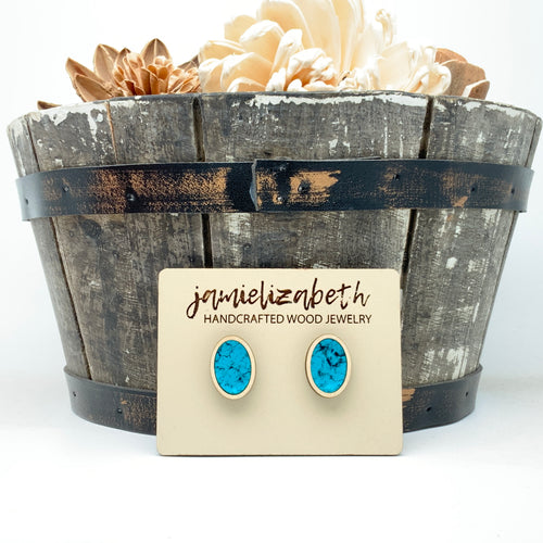 Turquoise Print Acrylic Teardrops (Vault)