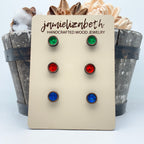 Red, Green and Blue Acrylic Studs - (Single or Trio Pack Available) (Vault)