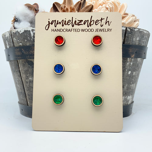 Red, Green and Blue Acrylic Studs - (Single or Trio Pack Available) (Vault)