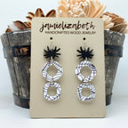 White & Black Spiderweb Geo Drops with Spider Topper