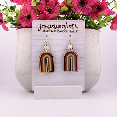 Harvest Horizon Light medium maple wood earrings
