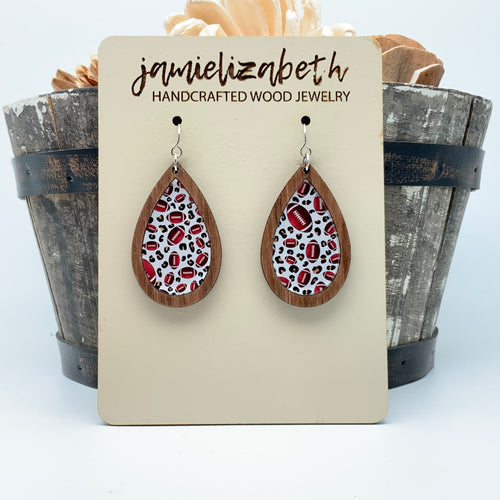 Friday Night Lights Leopard Football - Earrings or Necklace