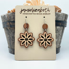 Wood Duo Flowers Earrings (Vault)