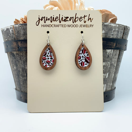 Friday Night Lights Leopard Football - Earrings or Necklace