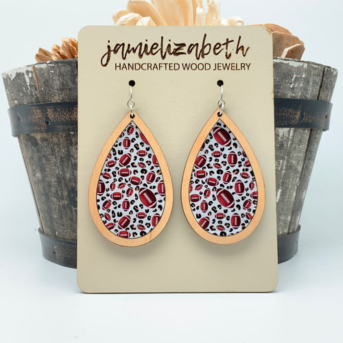 Friday Night Lights Leopard Football - Earrings or Necklace