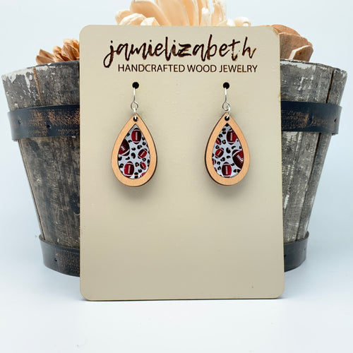 Friday Night Lights Leopard Football - Earrings or Necklace