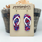 Patriotic Abstraction Acrylic Flip Flop Earrings (Vault)
