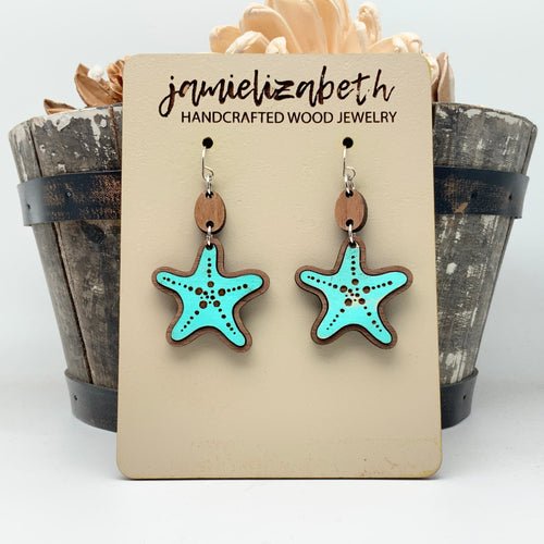 Aqua Spectacular Starfish Earrings  (Vault)