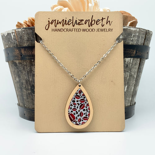 Friday Night Lights Leopard Football - Earrings or Necklace