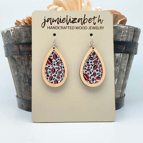 Friday Night Lights Leopard Football - Earrings or Necklace