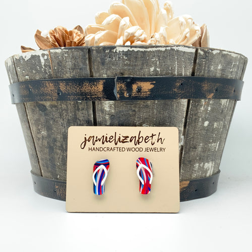 Patriotic Abstraction Acrylic Flip Flop Earrings (Vault)