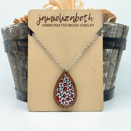 Friday Night Lights Leopard Football - Earrings or Necklace