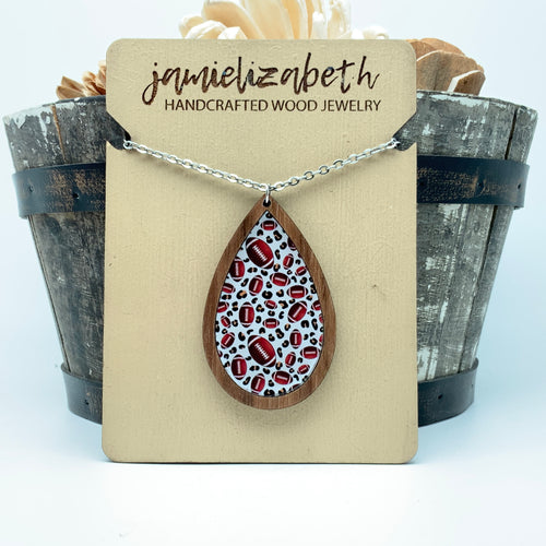 Friday Night Lights Leopard Football - Earrings or Necklace